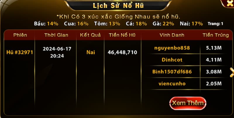Bầu cua Hit Club: Kinh nghiệm chơi chuyên nghiệp nhất 6 Ghi nhớ, theo dõi lịch sử nổ hũ