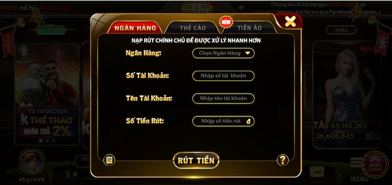 Rút tiền Hit Club: 3 bước nhanh chóng và an toàn 4 Rút tiền Hit Club bằng số tài khoản ngân hàng
