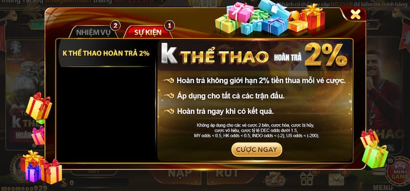 Thể thao Hit Club: Khoảnh khắc thăng hoa không giới hạn 3 Khuyến mãi thể thao Hit Club bất tận